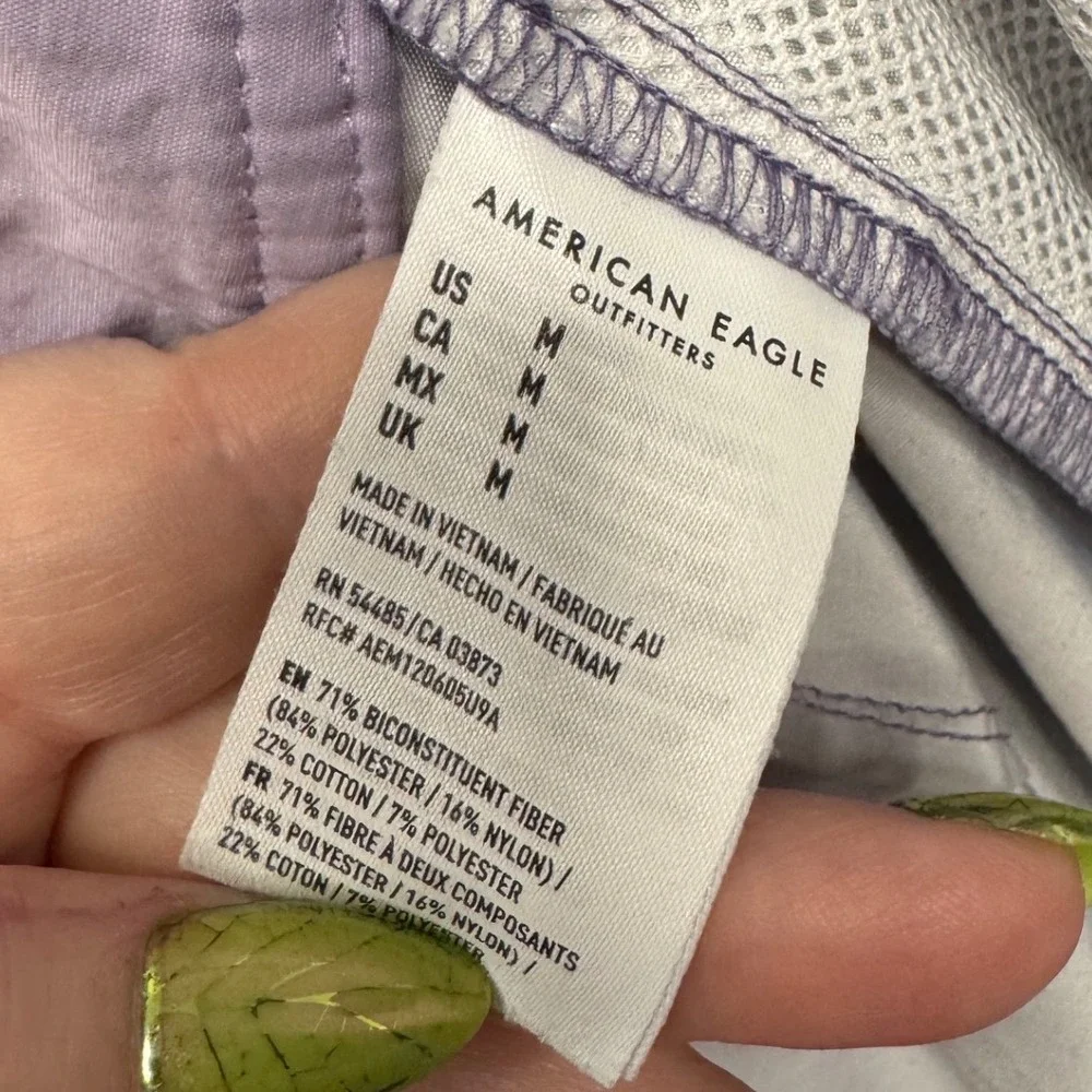 American Eagle Mens Purple Pink Ombre Stripe Board Shorts Swim Trunks Medium